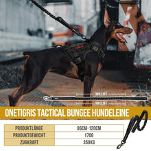 Federbelastete Hundeleine – Schwarz, 86-120 cm Länge