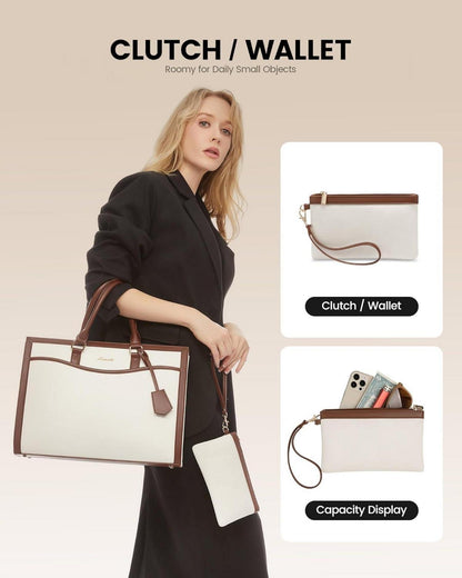 Große Laptop Handtasche 15,6 Zoll Damen Business Schultertasche Uni