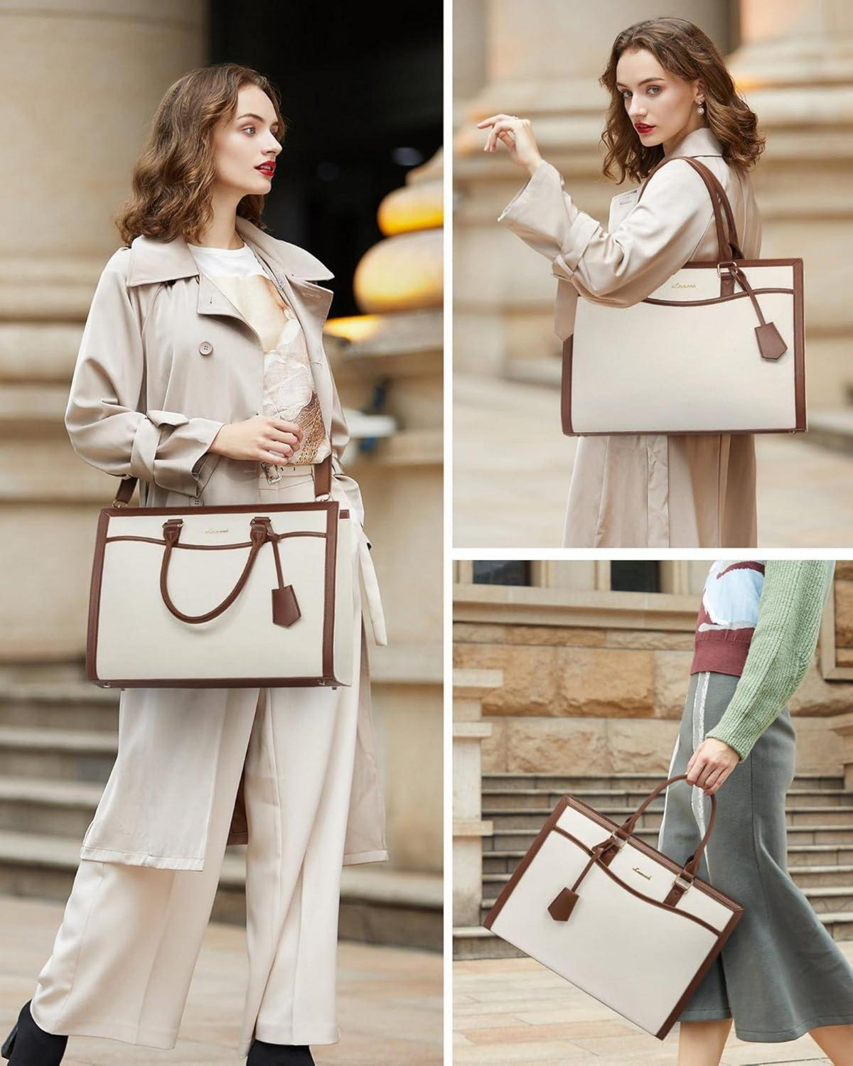 Große Laptop Handtasche 15,6 Zoll Damen Business Schultertasche Uni
