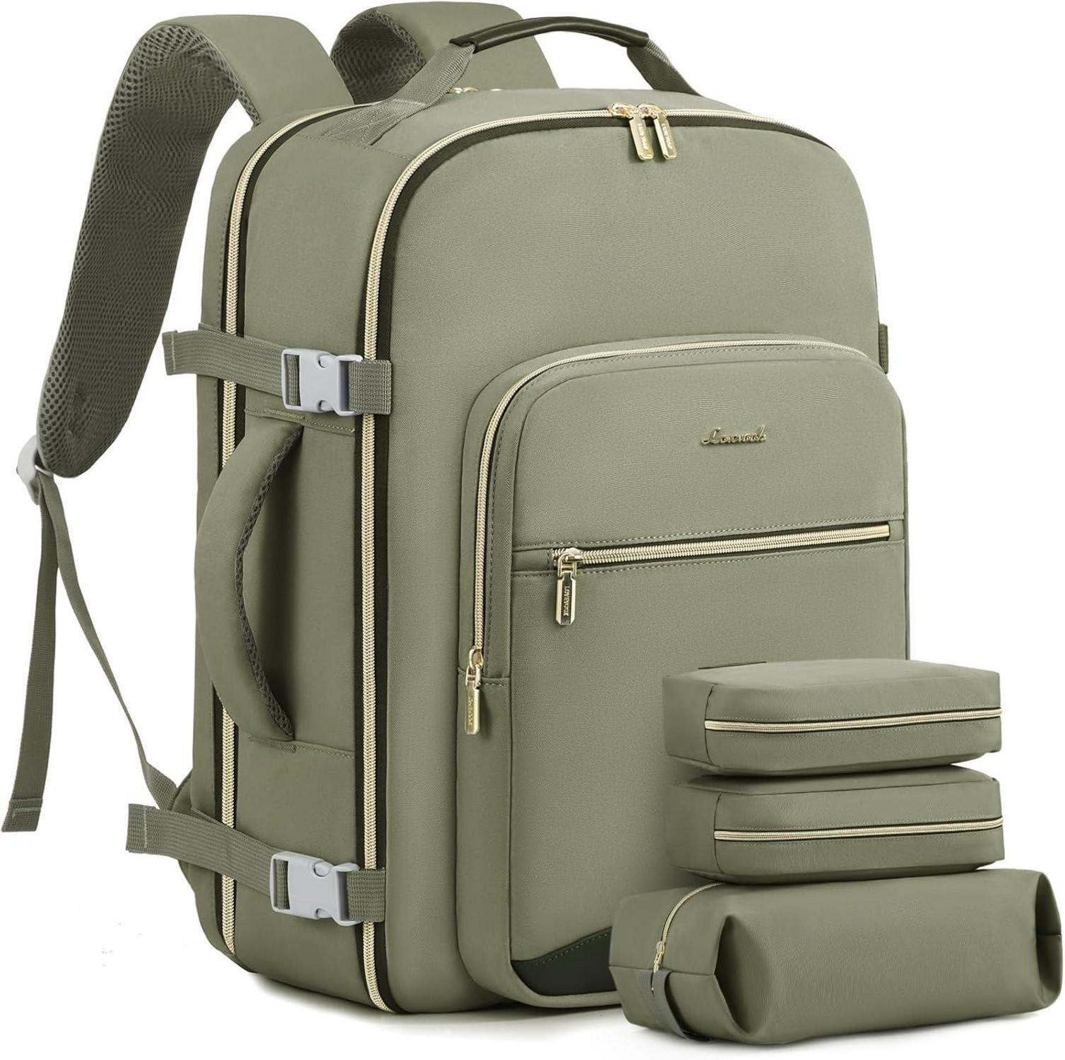 Handgepäck Rucksack 40L Reiserucksack Damen Kofferrucksack 17 Zoll