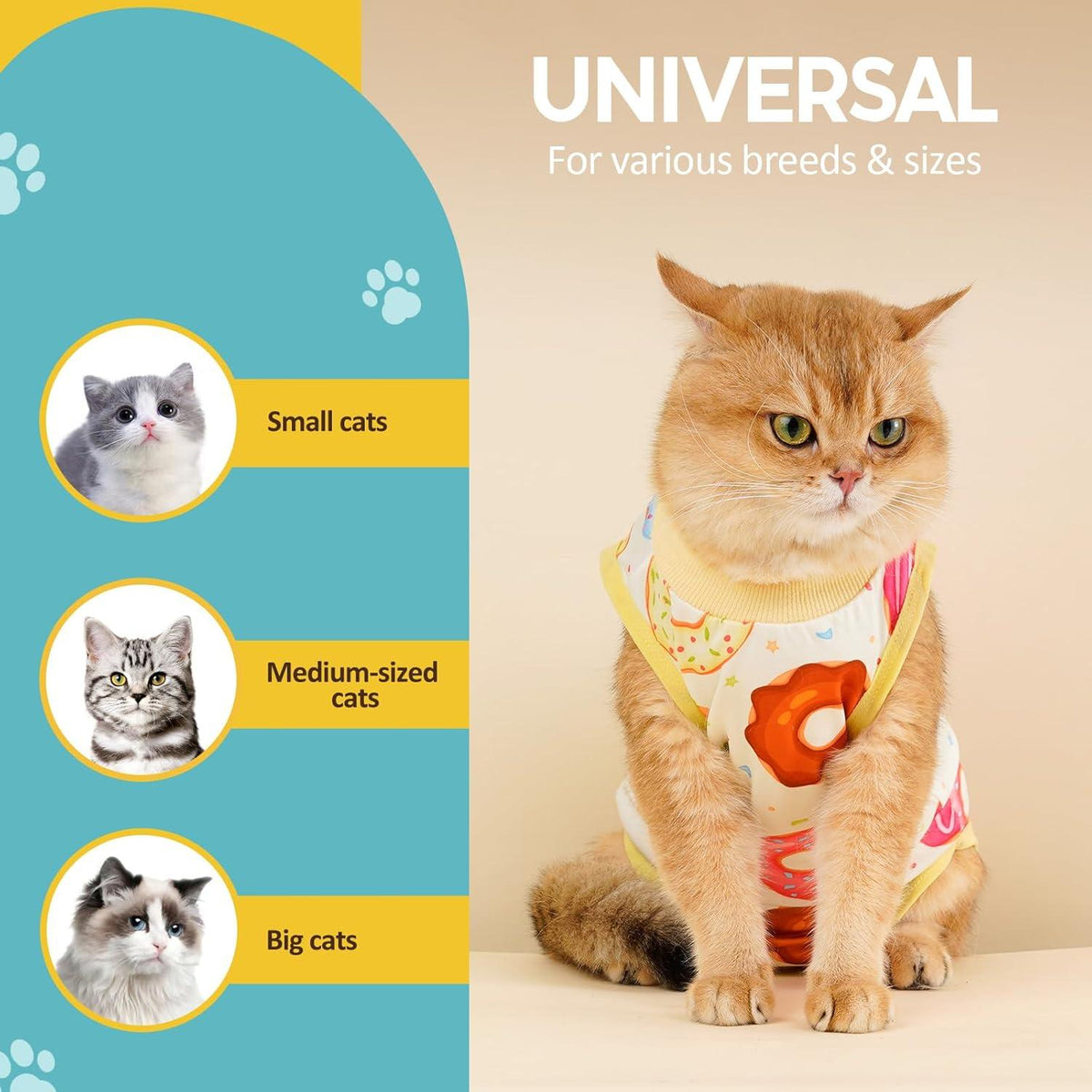 Katzenbody Erholungsanzug Recovery Kastration Leckschutz Suit L Donut