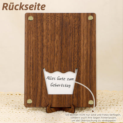 Holz Geldgeschenk 30. Geburtstag mit Karte, witzig & dekorativ