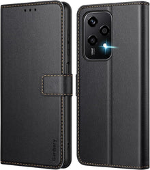 Handyhülle für Honor 200 Lite - Premium Leder Klapphülle - Schwarz