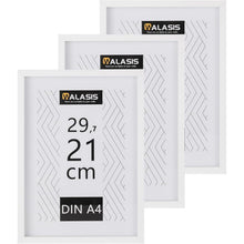 Moderne Walasis Bilderrahmen Set A4 Holz Weiß 3er Fotorahmen