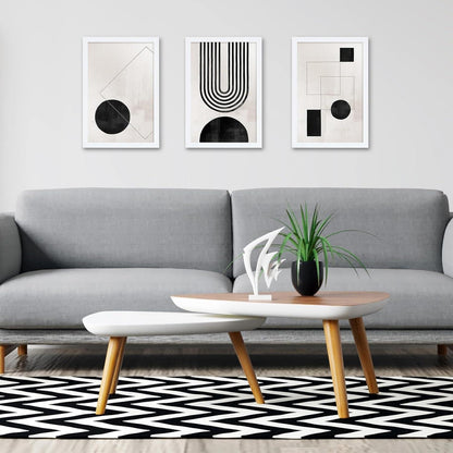 Moderne Walasis Bilderrahmen Set A4 Holz Weiß 3er Fotorahmen