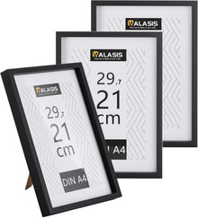 Moderne Bilderrahmen Set 3er DIN A4 Fotorahmen Holzrahmen 21x29,7cm