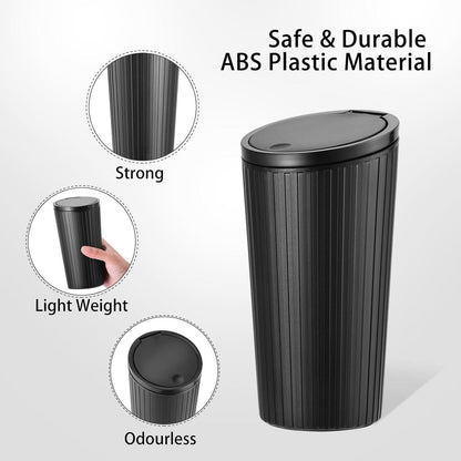 Auto Mülleimer mit Deckel & 5 Rollenbeutel - Schwarz