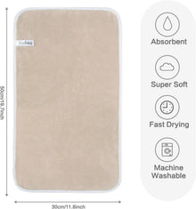10er Pack Mikrofaser Gästehandtücher 30x50 Hellbraun