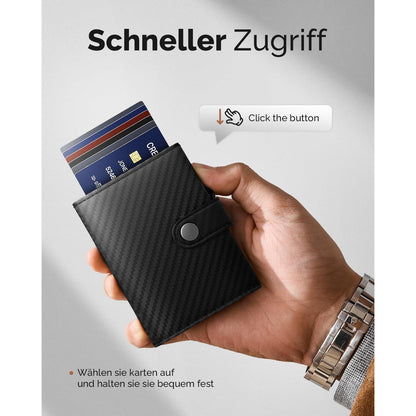 YESIIW RFID Slim Wallet Herren Card Holder Münzfach Carbon