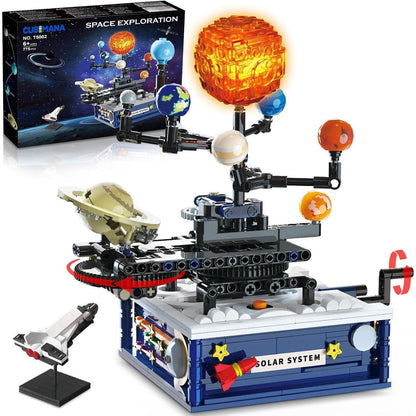 CUBIMANA Sonnensystem Bauspielzeug mit Licht und Rotations