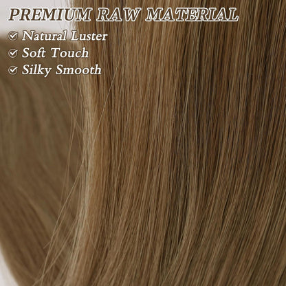 BARSDAR Lang Glattes Pferdeschwanz Verlängerung 76CM Braun Synthetik Clip Zopf