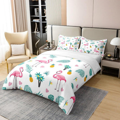 Tropisches Flamingo Bettwäsche-Set 220x240cm Baumwolle