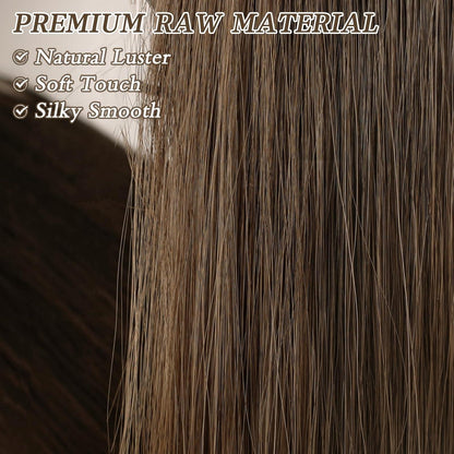 BARSDAR Lang Glattes Pferdeschwanz Haarverlängerung 66CM Braun Synthetik Clip Zopf