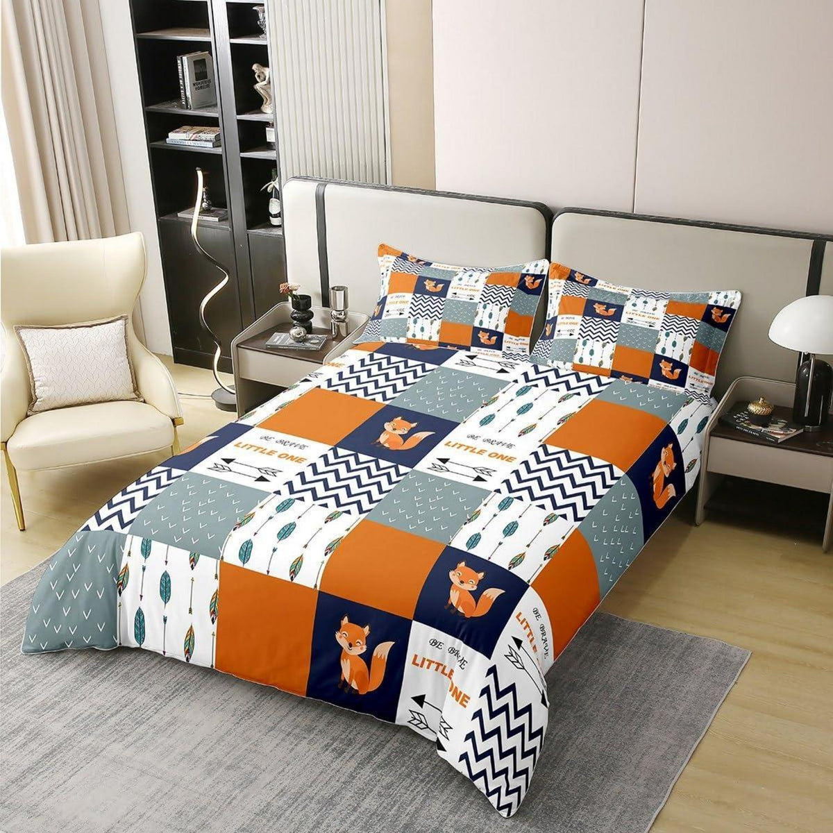Fuchs Bettwäsche Set 220x240cm Baumwolle Kinderzimmer Boho