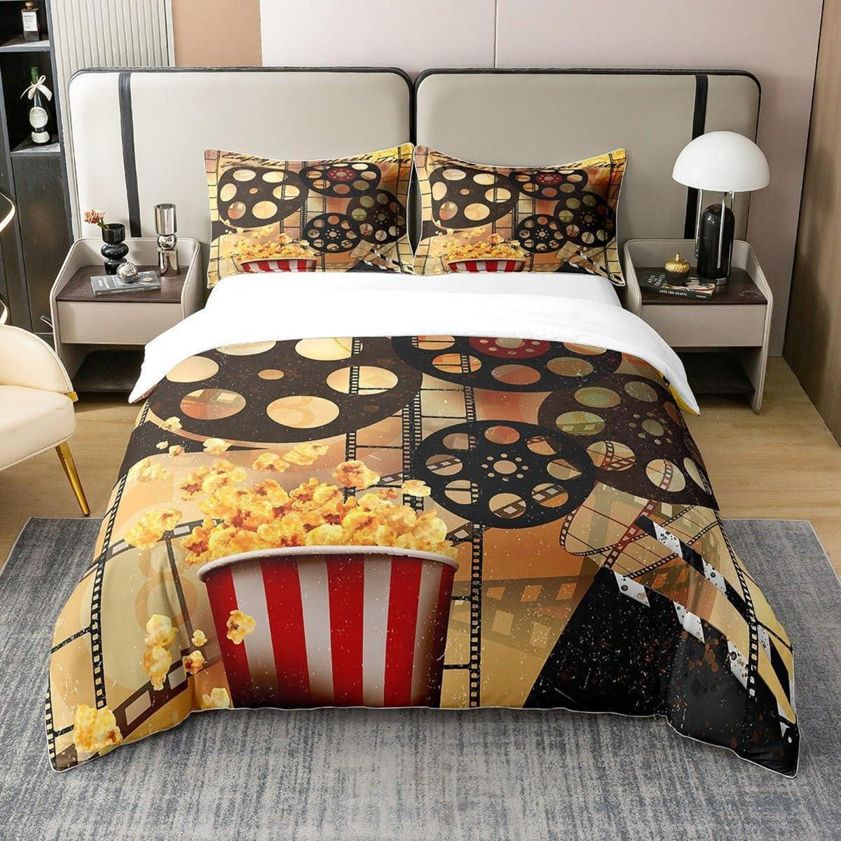 Vintage Kino Bettwäsche Set 135x200cm – Jungen Zimmer Dekor