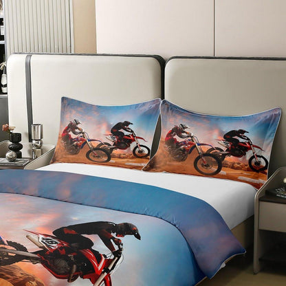 Dirt Bike Bettwäsche Set 135x200cm – Baumwolle & Motocross Design
