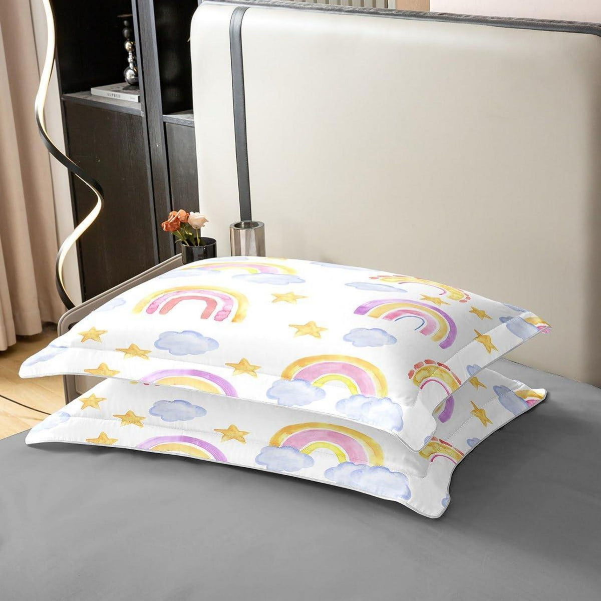 Regenbogen Bettwäsche Set 155x220cm Baumwolle Kinderzimmer