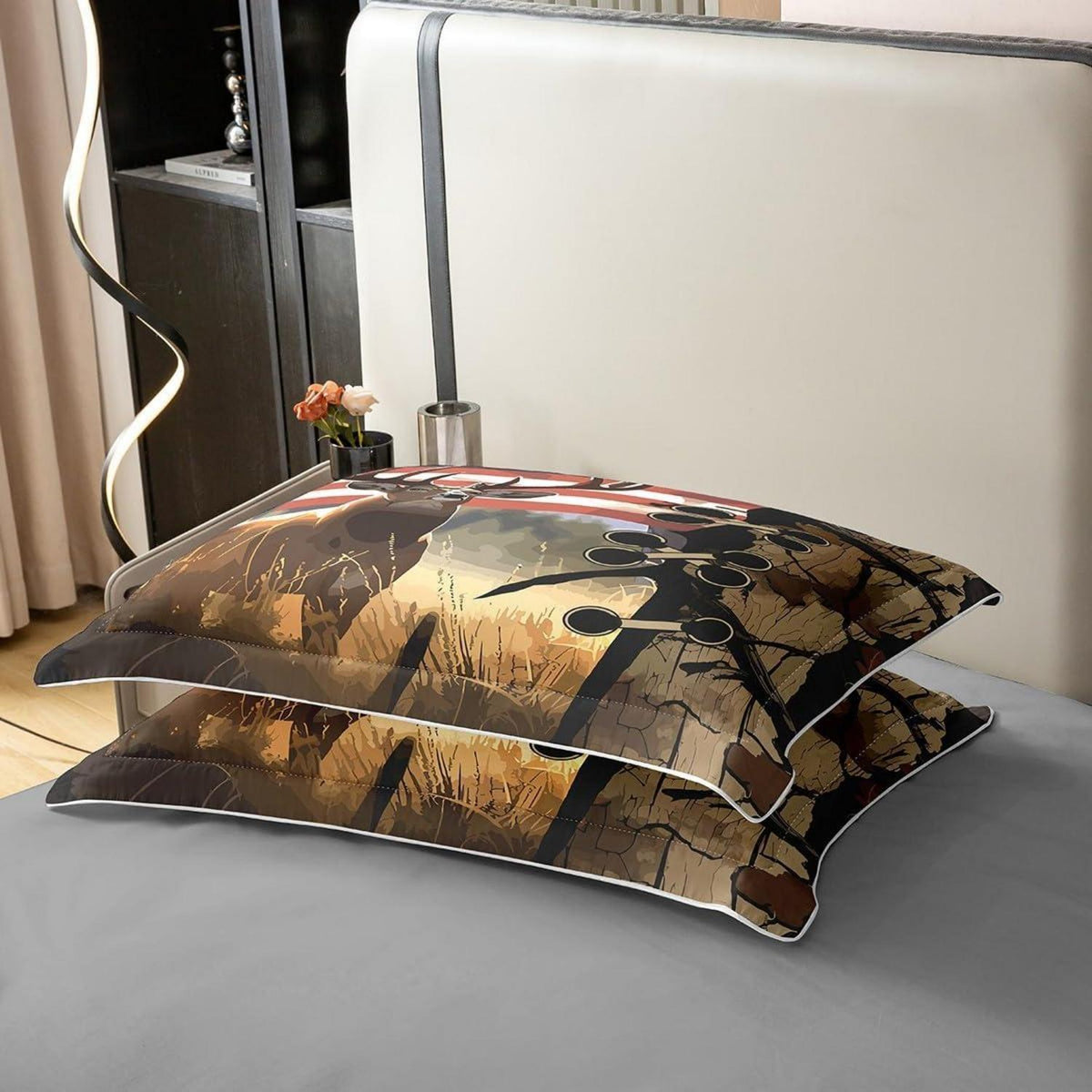 Baumwoll Bettwäsche Set Hirsch Motiv 135x200 cm + 80x80 cm