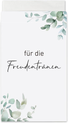 Hochzeit Taschentuchtüten 50x Für Freudentränen Eukalyptus Design