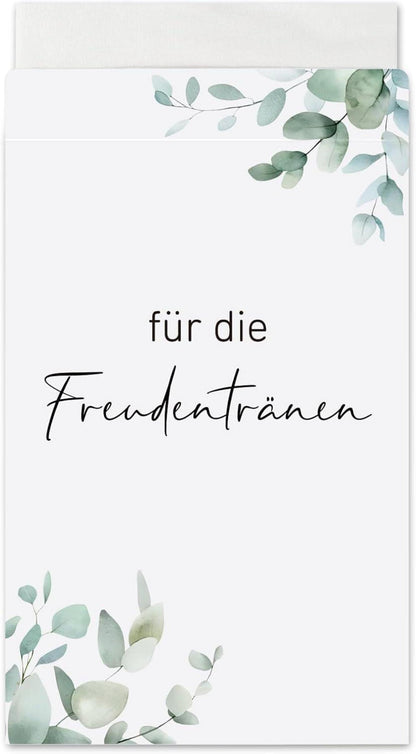 Hochzeit Taschentuchtüten 50x Für Freudentränen Eukalyptus Design