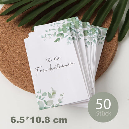 50x Hochzeit Taschentüten Tüten im Eukalyptus Design