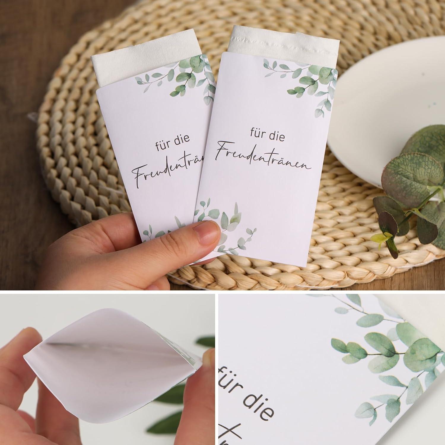 Hochzeit Taschentuchtüten 50x Für Freudentränen Eukalyptus Design