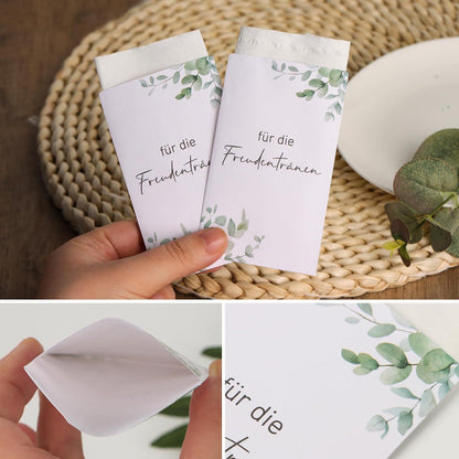 Hochzeit Taschentuchtüten 50x Für Freudentränen Eukalyptus Design