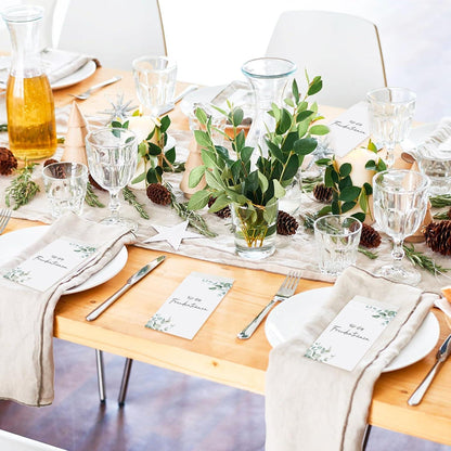 50x Hochzeit Taschentüten Eukalyptus Design - Freudentränen