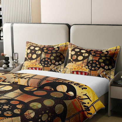 Vintage Kino Bettwäsche Set 220x240cm – Baumwolle & Retro Design