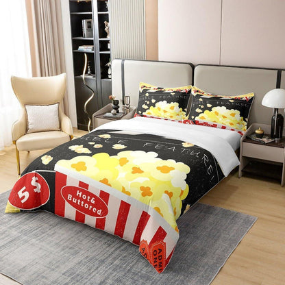 Kinder Bettwäsche Set Popcorn Kino Design 155x220cm