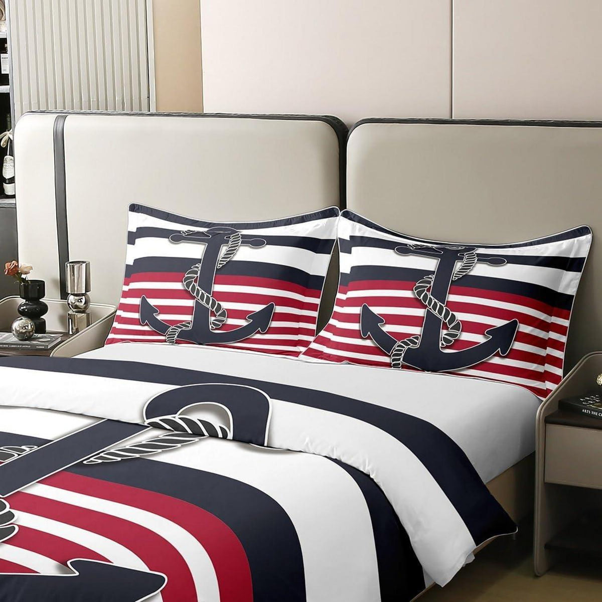 Nautisches Bettwäsche-Set 135x200cm – Jungenzimmer Küstenabenteuer