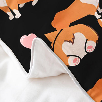 Corgi Bettwäsche Set 155x220cm Baumwolle Kawaii Tier Bettwäsche