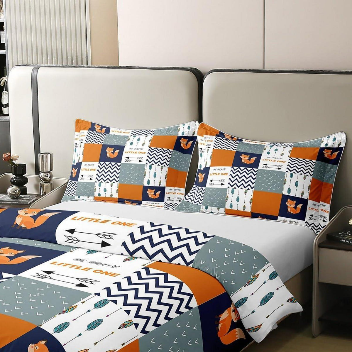 Fuchs Bettwäsche Set 200x200cm Baumwolle Kinderzimmer Boho