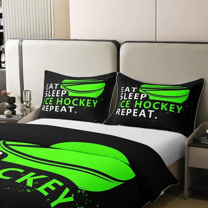Eishockey Bettwäsche Set 220x240cm – Baumwolle, Kinderzimmer Dekor