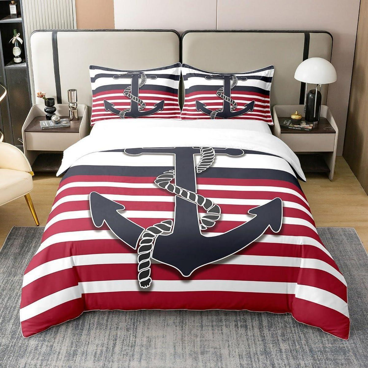 Nautisches Bettwäsche-Set 200x200cm – Jungenzimmer Küstenabenteuer
