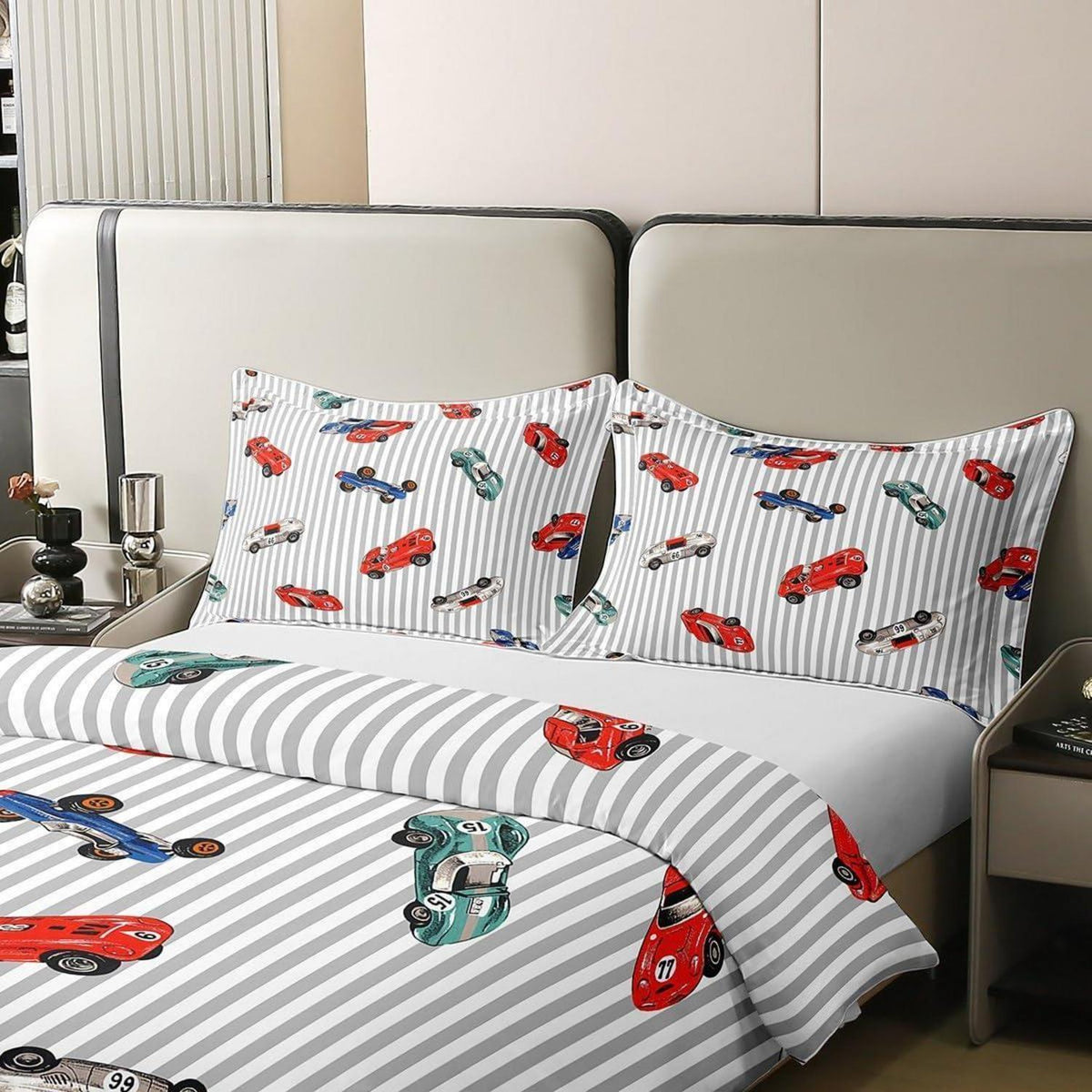 Rennwagen Bettwäsche Set 200x200cm – Baumwolle für Kinderzimmer