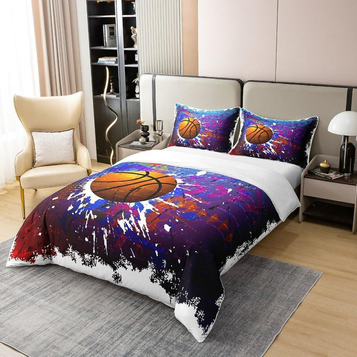 Basketball Bettwäsche Set 220x240cm – Baumwolle, Sports Design