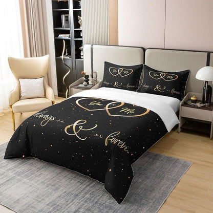 Baumwoll Bettwäsche Set 200x200cm – Romantisches Hochzeitsthema