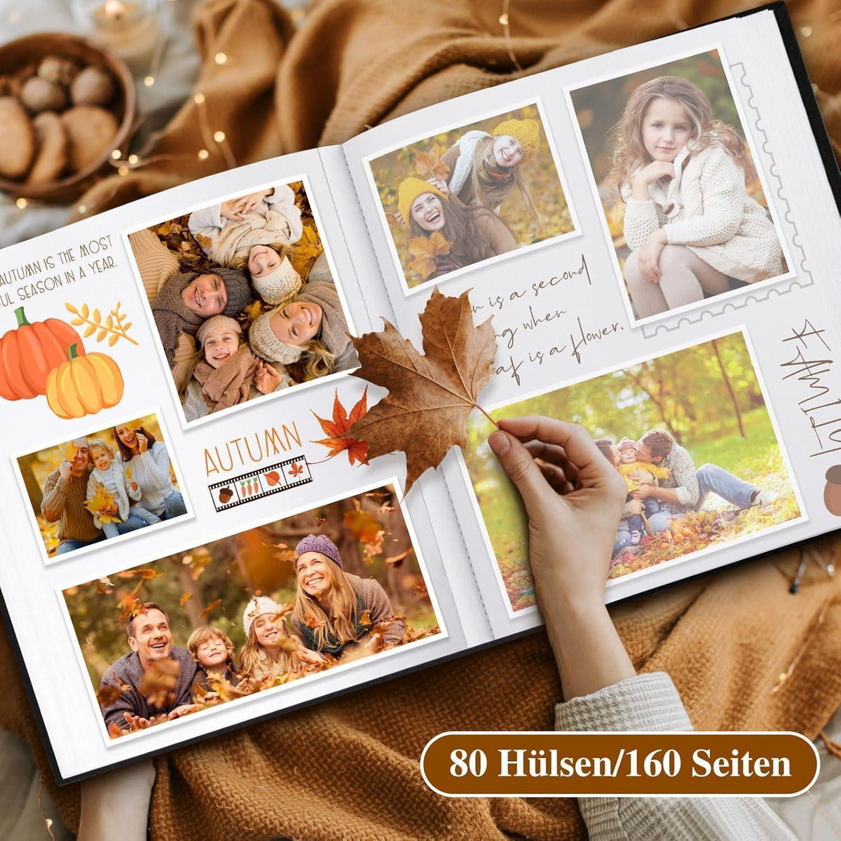 Fotobuch zum Selbstgestalten, Leinen, Beige, 160 Seiten