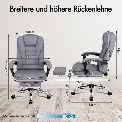 ALFORDSON Bürostuhl Massagefunktion ergonomisches Design