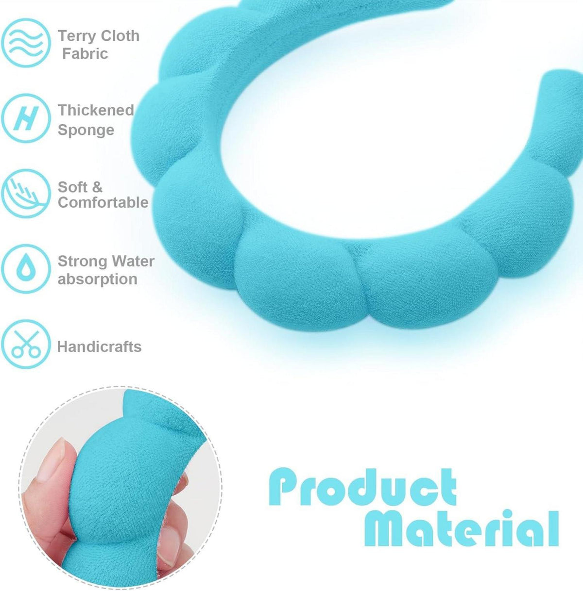 Spa-Stirnband Damen Wolken Frottee Makeup Hautpflege Schwamm 1 Pc