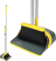 Dirty Fox Besen Kehrschaufel-Set 137,2 cm Griff Gelb Grau