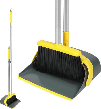 Dirty Fox Besen Kehrschaufel-Set 137,2 cm Griff Gelb Grau
