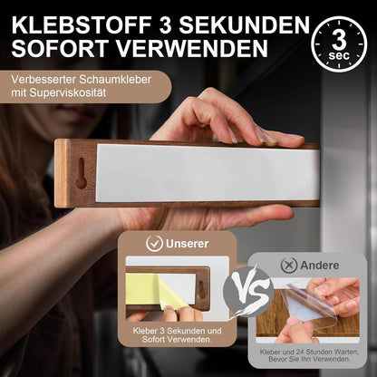 Magnetleiste Messer 26cm Selbstklebend Akazienholz Starkem
