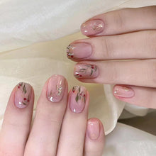 24er Set Quadratische Kunstnägel in Rosa für Frauen und Mädchen