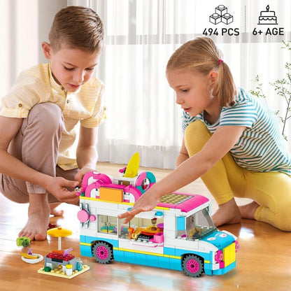 Wohnmobil Bausteine Spielzeug Campingbus Rutsche Aufkleber