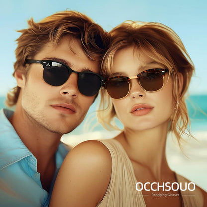 Polarisierte Sonnenbrille Retro UV400 Herren Damen Schwarz