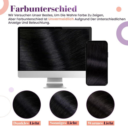 Echthaar Clip in Extensions Schwarz 60cm - Remy Haarverlängerung