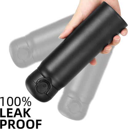 Thermosflasche 500ml Edelstahl Auslaufsicher Isolierflasche Schwarz