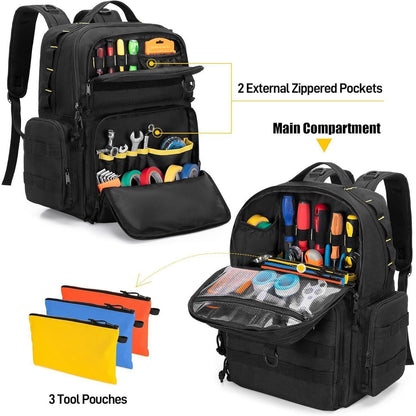 Werkzeugrucksack Herren mit Organizer-Taschen, robust & bequem